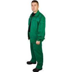 Костюм рабочий с брюками зеленый 100% хлопок