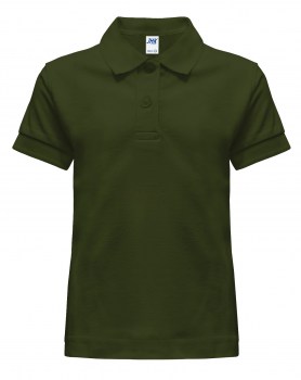 Детская футболка-поло темно-зеленая