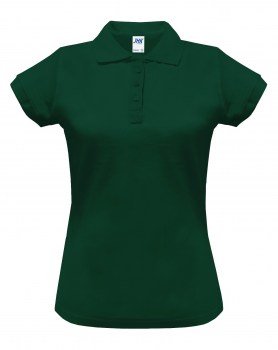 Женская рубашка-поло темно-зеленая