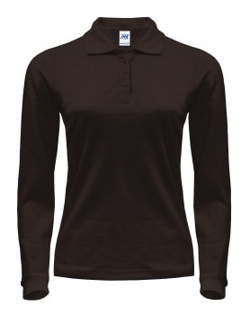 Женская рубашка-поло с длинными рукавами серая