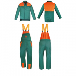 Рабочий костюм с полукомбинезоном, зелено-оранжевый